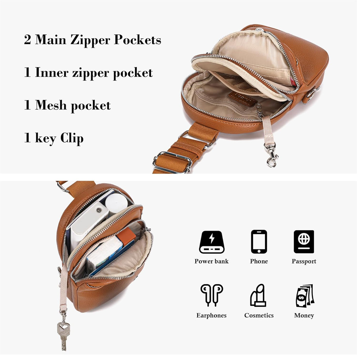 Anti Theft Crossbody Bags for Women Travel Small Sling Bag Fanny Packs Cross Body Purses Everyday