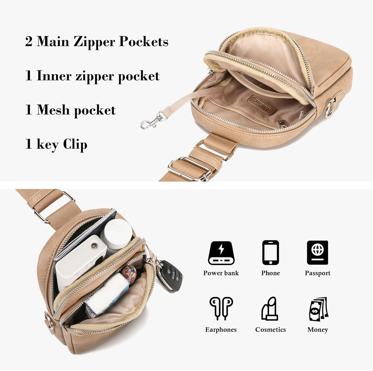 Anti Theft Crossbody Bags for Women Travel Small Sling Bag Fanny Packs Cross Body Purses Everyday