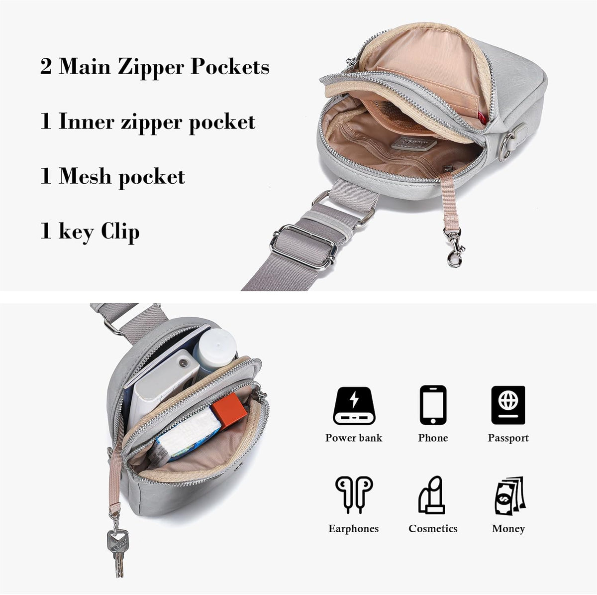 Anti Theft Crossbody Bags for Women Travel Small Sling Bag Fanny Packs Cross Body Purses Everyday