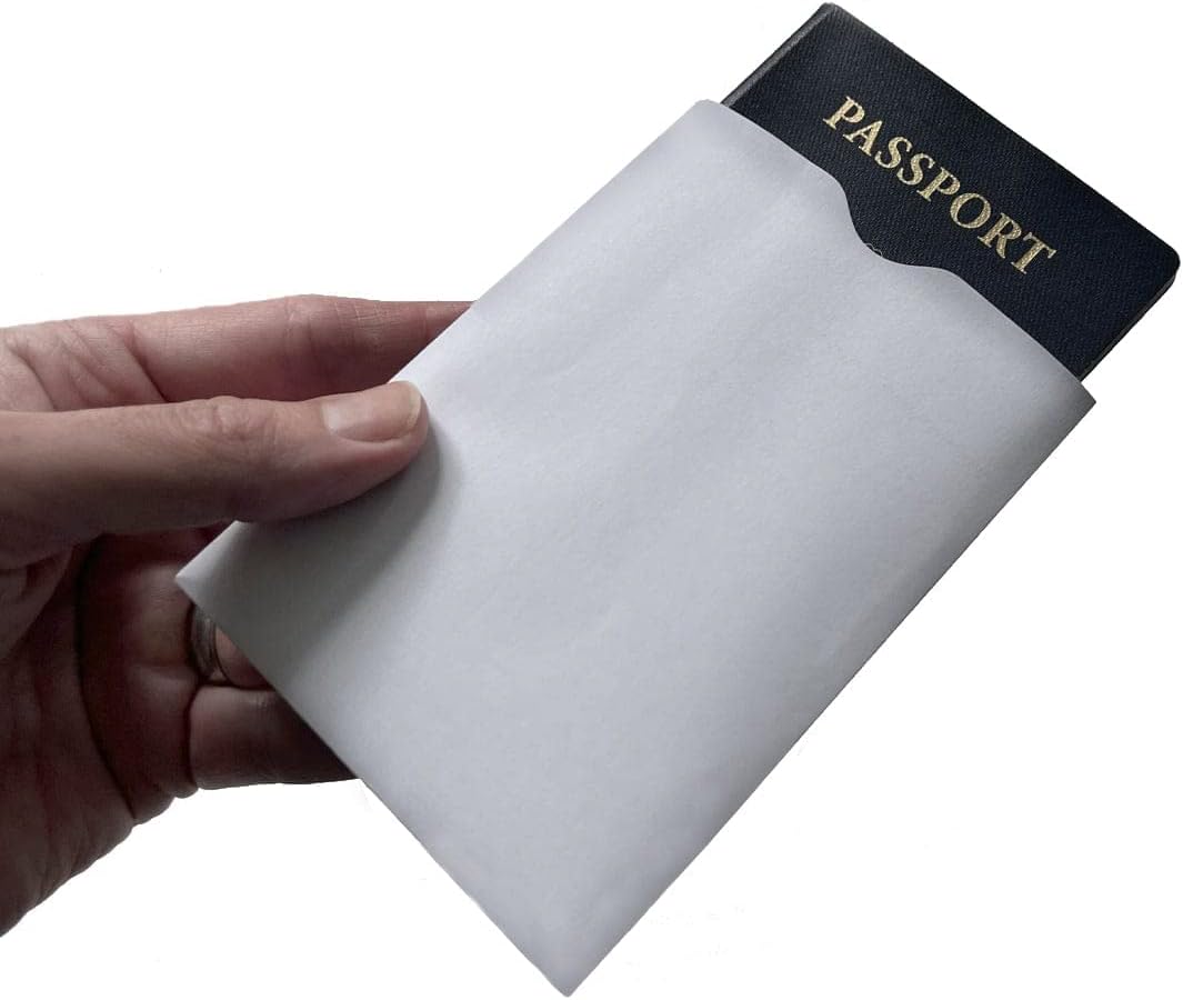 5 Pack - RFID Passport Protector Sleeve with 13.56 mhz Signal Blocking Protection - USA Made - Secure Anti Theft Passport Cover Shield for Passport Books Great for Travel