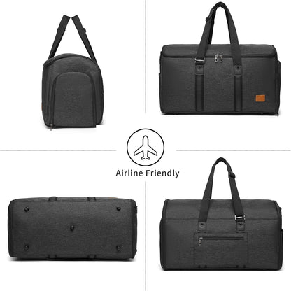 Convertible Garment Bag for Travel, Carry On Garment Bag Backpack for Men Women, 3 in 1 Hanging Suitcase Suit Business Travel Bag, Black