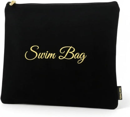 Swim Bag - Waterproof Wet Bag for Swimsuit, 11x9.25 Beach and Pool Pouch for Wet Clothes, Gym, Travel and Swimwear - Black