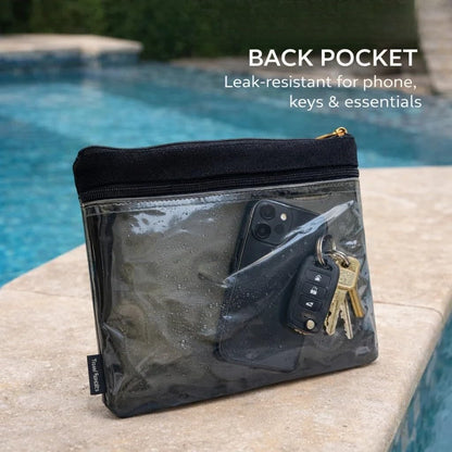 Swim Bag - Waterproof Wet Bag for Swimsuit, 11x9.25 Beach and Pool Pouch for Wet Clothes, Gym, Travel and Swimwear - Black