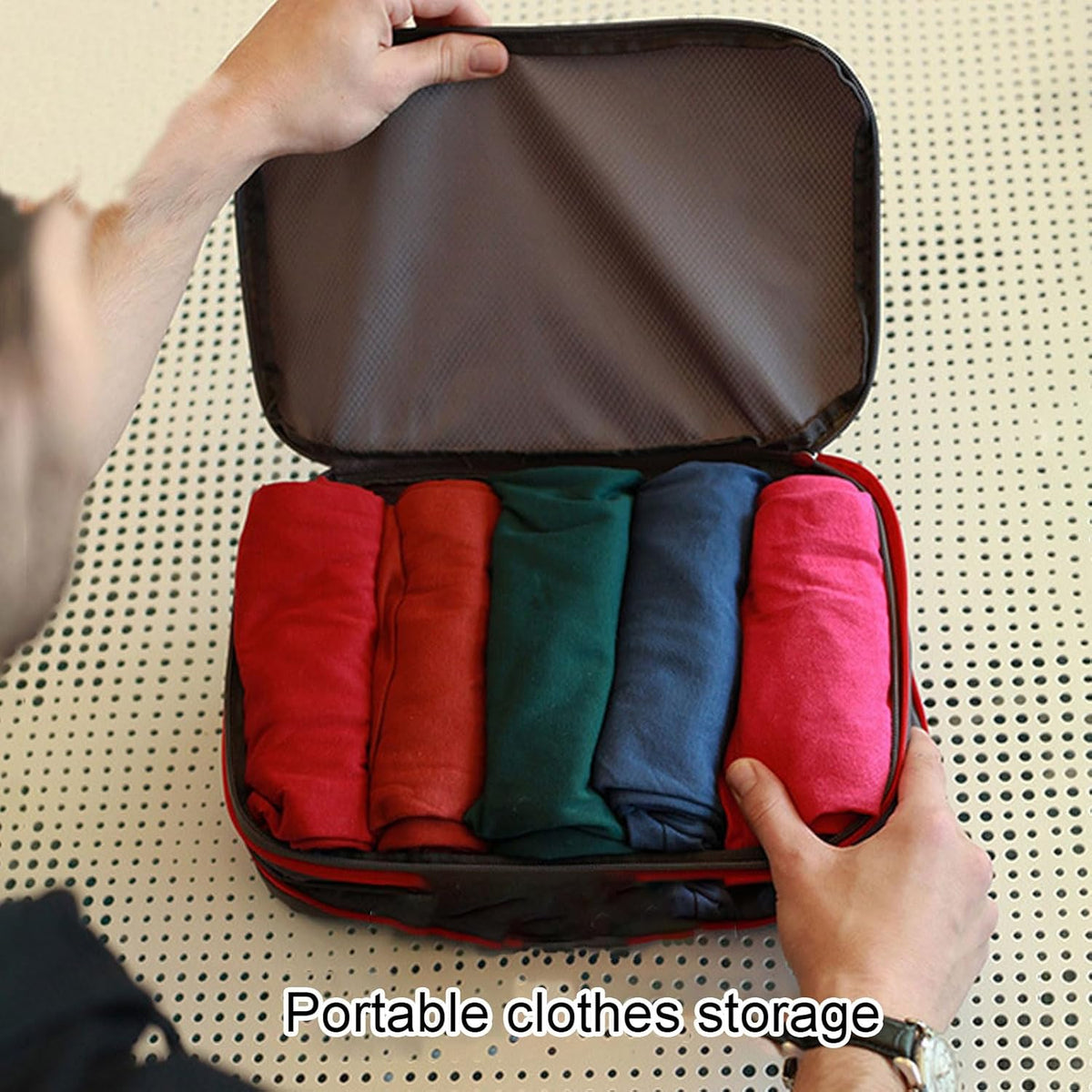 Compression Packing Cube Double Sided Lightweight Nylon Travel Packing Cube Suitable for Holiday Travel Business Trip Moving Storage Family Storage (Black)