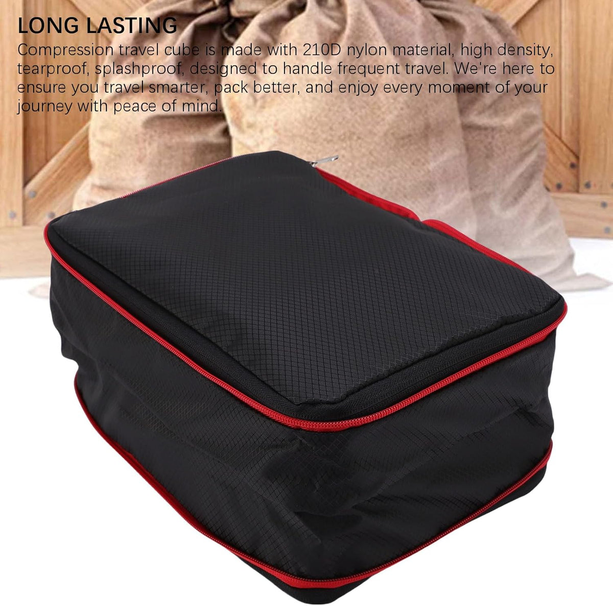 Compression Packing Cube Double Sided Lightweight Nylon Travel Packing Cube Suitable for Holiday Travel Business Trip Moving Storage Family Storage (Black)
