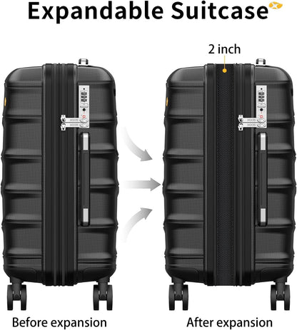Carry On Luggage 22x14x9 Airline Approved, Hard Shell Suitcase with Spinner Wheels, Lightweight Luggages with TSA Lock, Carry-On Suitcases 20 Inch, Red