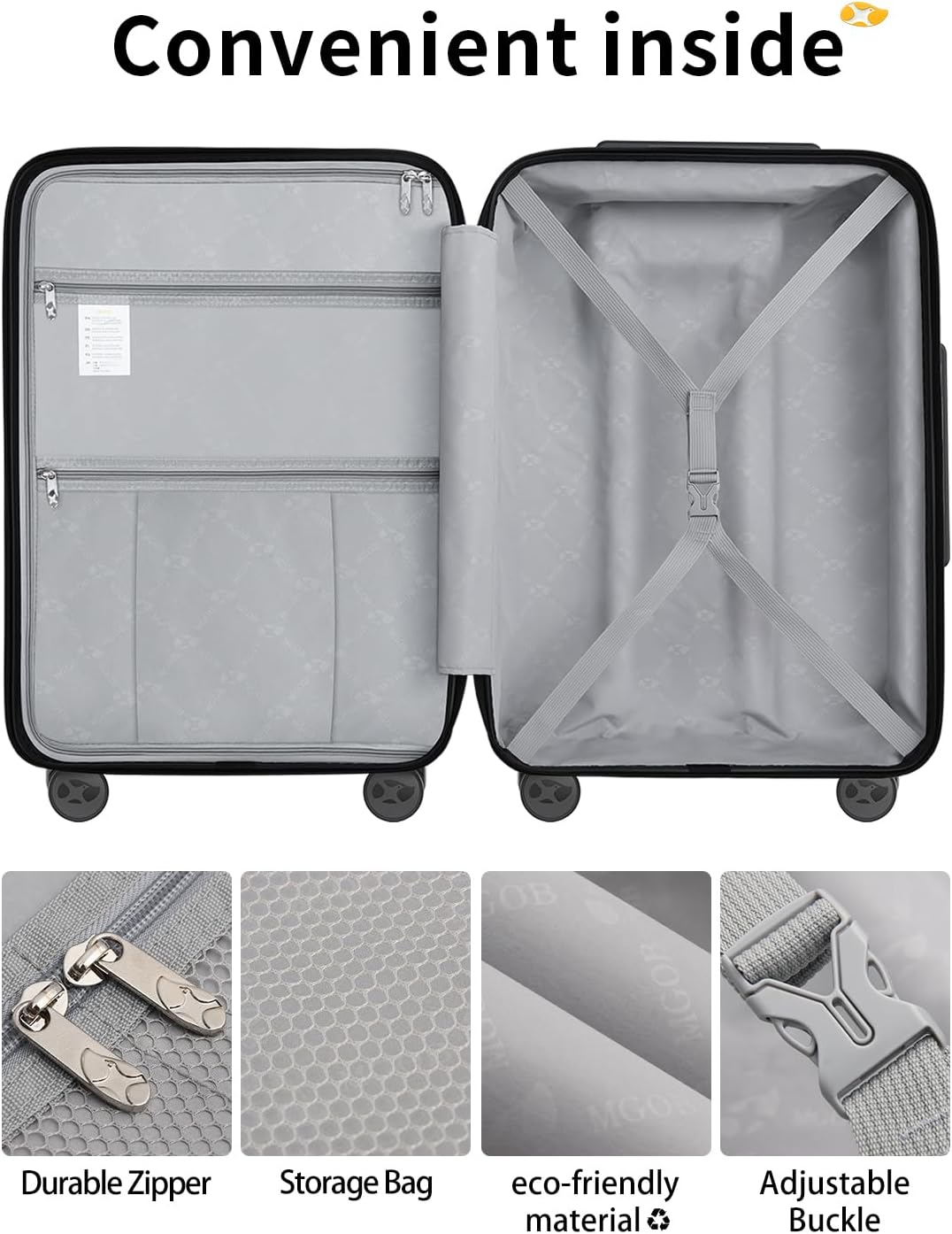 Carry On Luggage 22x14x9 Airline Approved, Hard Shell Suitcase with Spinner Wheels, Lightweight Luggages with TSA Lock, Carry-On Suitcases 20 Inch, Red