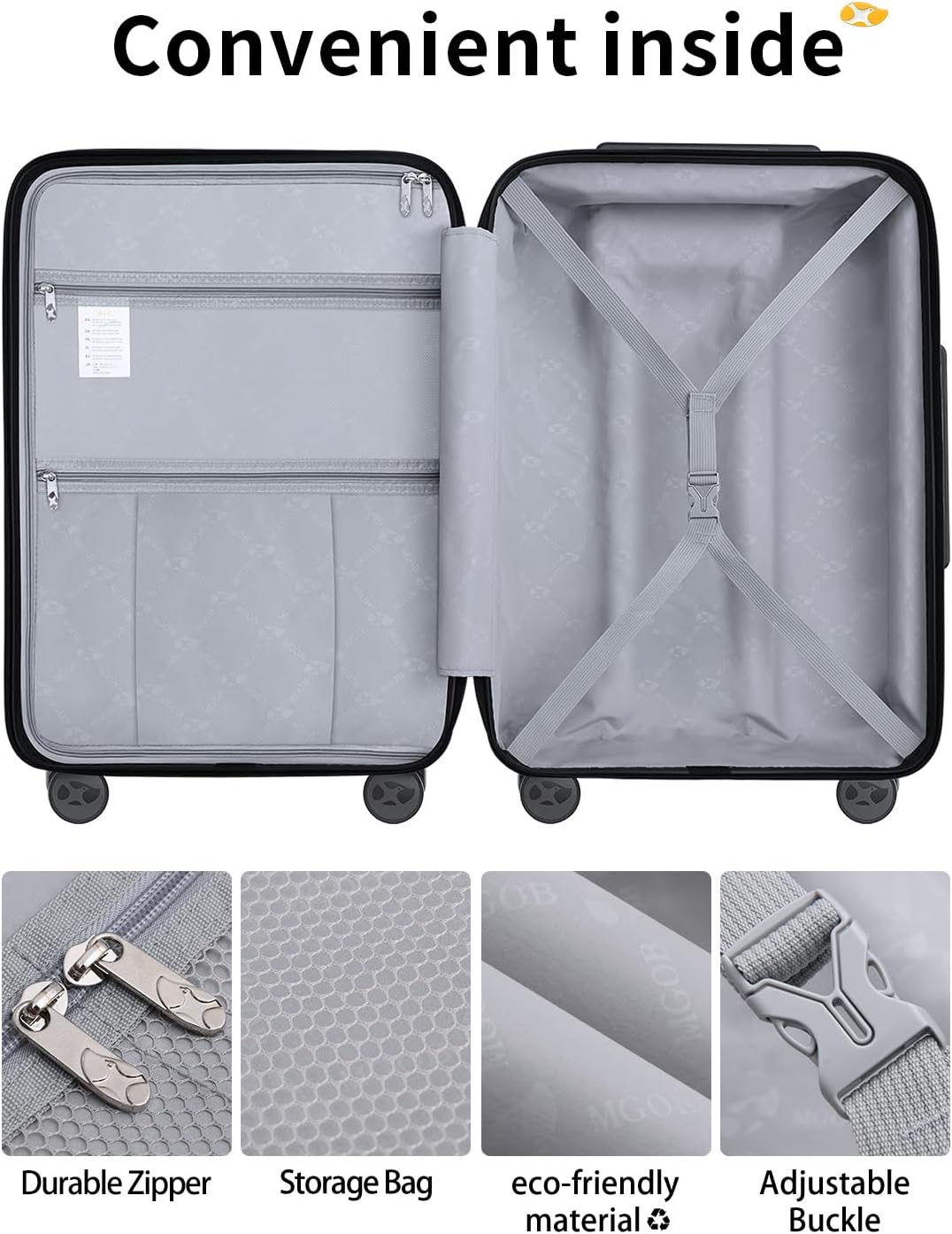 Carry On Luggage 22x14x9 Airline Approved, Hard Shell Suitcase with Spinner Wheels, Lightweight Luggages with TSA Lock, Carry-On Suitcases 20 Inch, Red