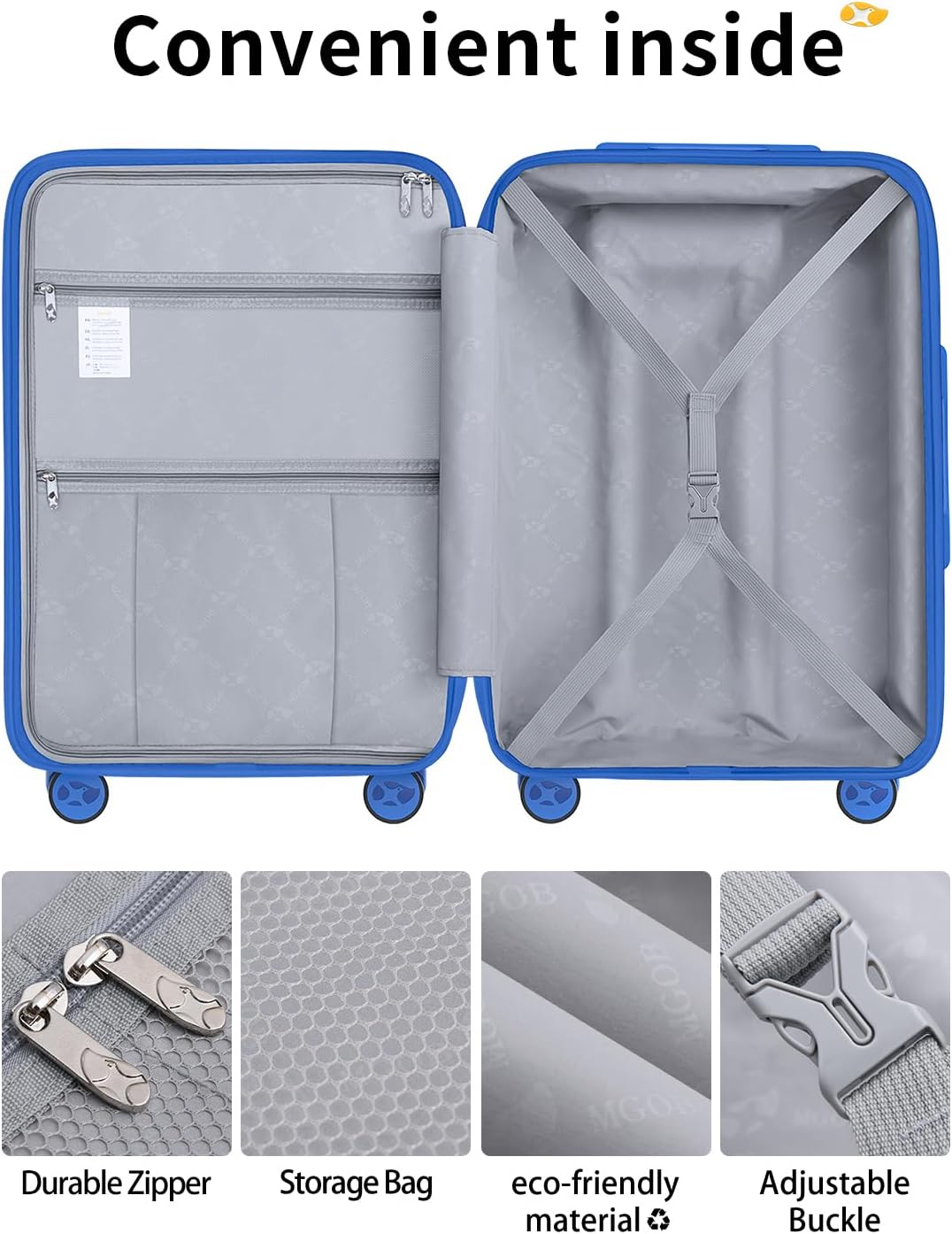 Carry On Luggage 22x14x9 Airline Approved, Hard Shell Suitcase with Spinner Wheels, Lightweight Luggages with TSA Lock, Carry-On Suitcases 20 Inch, Red