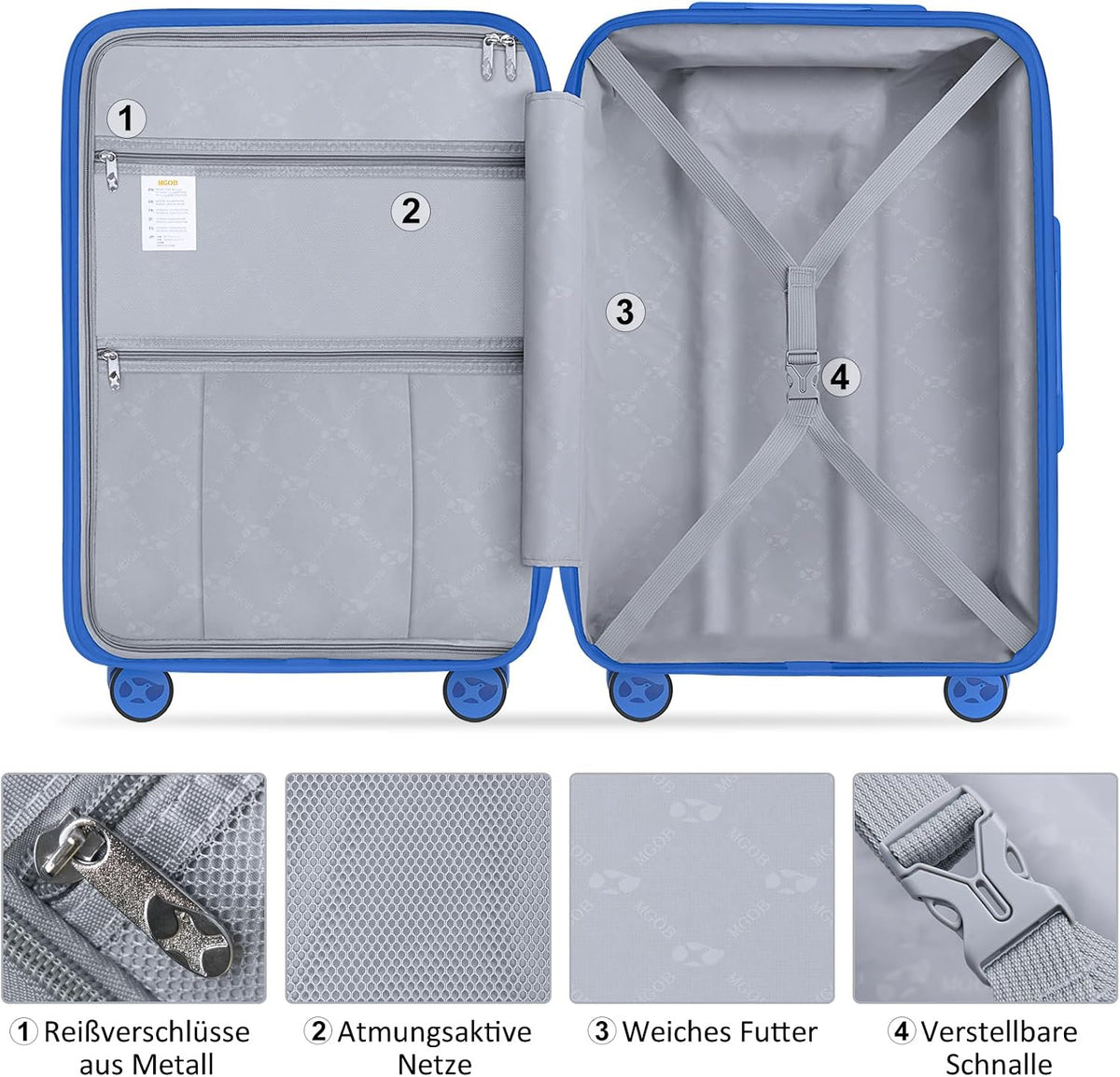 Carry On Luggage 22x14x9 Airline Approved, Hard Shell Suitcase with Spinner Wheels, Lightweight Luggages with TSA Lock, Carry-On Suitcases 20 Inch, Red
