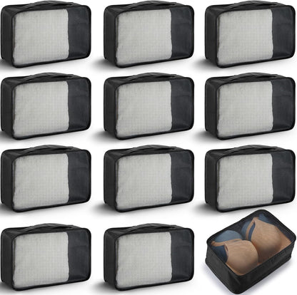 12 Pcs Small Packing Cubes for Travel, Light Packing Cubes for Suitcases Mesh Luggage Organizer Bags Travel Accessories Essentials 12 x 8 x 5 Inch(Grey)