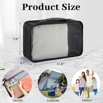 12 Pcs Small Packing Cubes for Travel, Light Packing Cubes for Suitcases Mesh Luggage Organizer Bags Travel Accessories Essentials 12 x 8 x 5 Inch(Grey)
