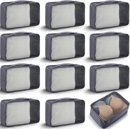 12 Pcs Small Packing Cubes for Travel, Light Packing Cubes for Suitcases Mesh Luggage Organizer Bags Travel Accessories Essentials 12 x 8 x 5 Inch(Grey)