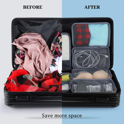12 Pcs Small Packing Cubes for Travel, Light Packing Cubes for Suitcases Mesh Luggage Organizer Bags Travel Accessories Essentials 12 x 8 x 5 Inch(Grey)