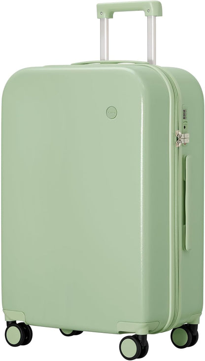 14 Inch Underseat Luggage Carry on Suitcase Free Boarding Personal Item Suitcases with Spinner Wheels Hardshell Lightweight PC for Short Travel, Lark Yellow