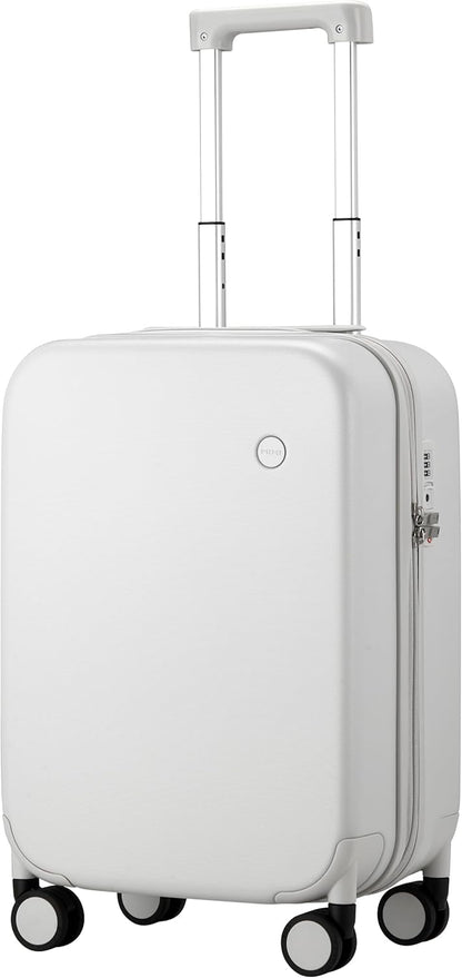 14 Inch Underseat Luggage Carry on Suitcase Free Boarding Personal Item Suitcases with Spinner Wheels Hardshell Lightweight PC for Short Travel, Lark Yellow
