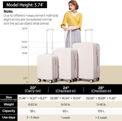 14 Inch Underseat Luggage Carry on Suitcase Free Boarding Personal Item Suitcases with Spinner Wheels Hardshell Lightweight PC for Short Travel, Lark Yellow