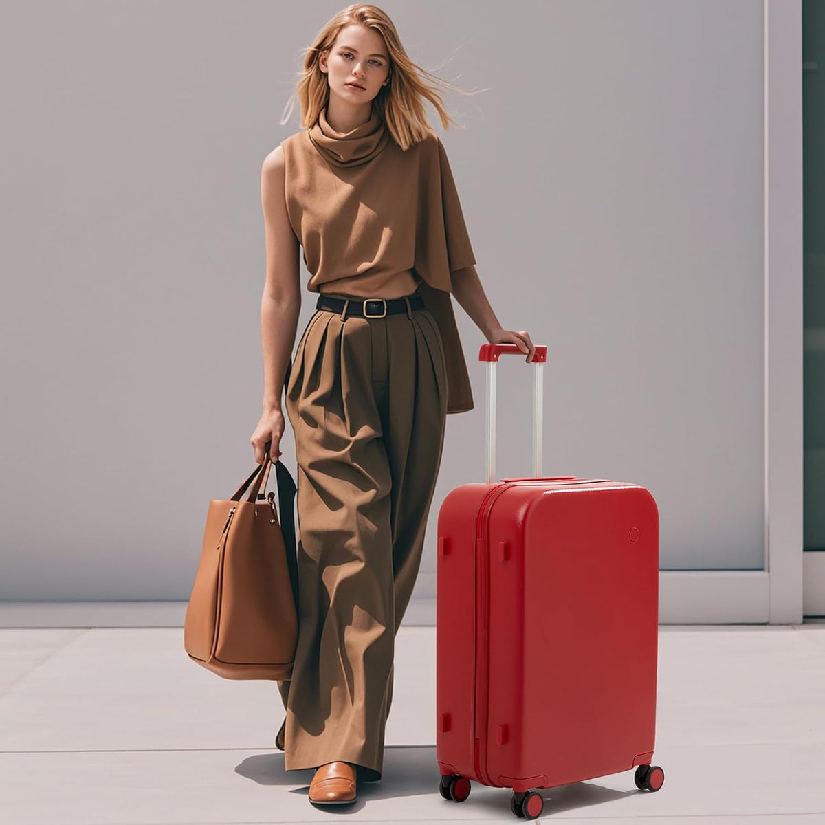 14 Inch Underseat Luggage Carry on Suitcase Free Boarding Personal Item Suitcases with Spinner Wheels Hardshell Lightweight PC for Short Travel, Lark Yellow