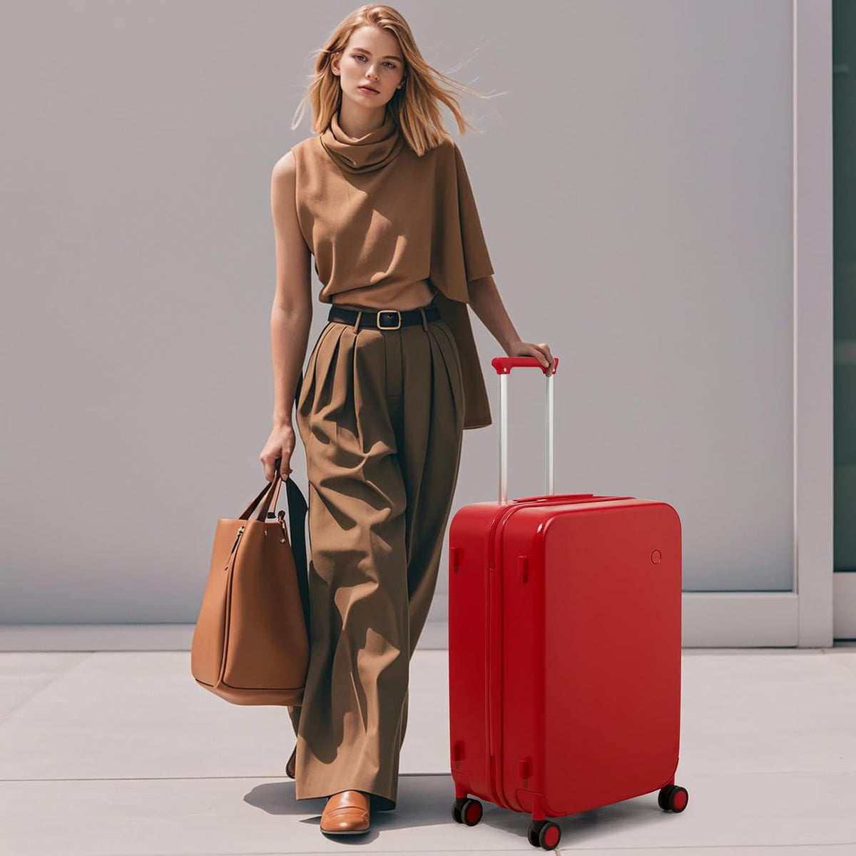 14 Inch Underseat Luggage Carry on Suitcase Free Boarding Personal Item Suitcases with Spinner Wheels Hardshell Lightweight PC for Short Travel, Lark Yellow