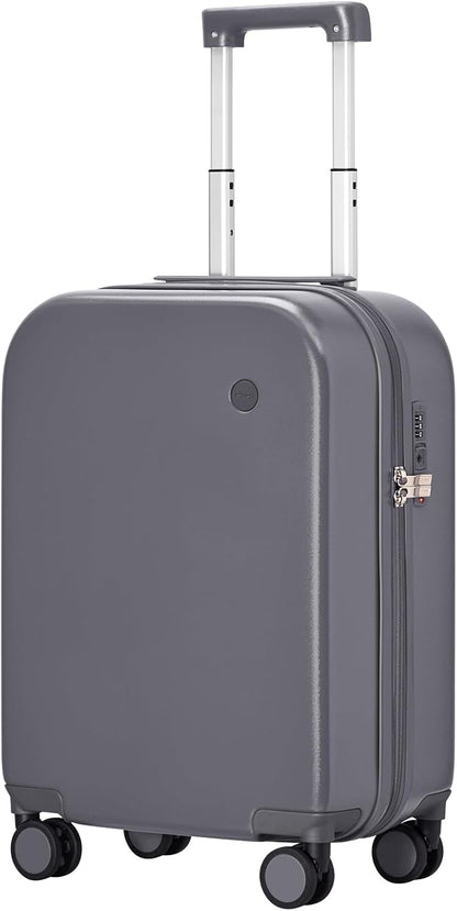 14 Inch Underseat Luggage Carry on Suitcase Free Boarding Personal Item Suitcases with Spinner Wheels Hardshell Lightweight PC for Short Travel, Lark Yellow