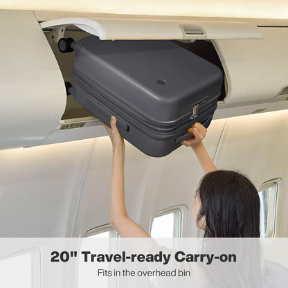 14 Inch Underseat Luggage Carry on Suitcase Free Boarding Personal Item Suitcases with Spinner Wheels Hardshell Lightweight PC for Short Travel, Lark Yellow