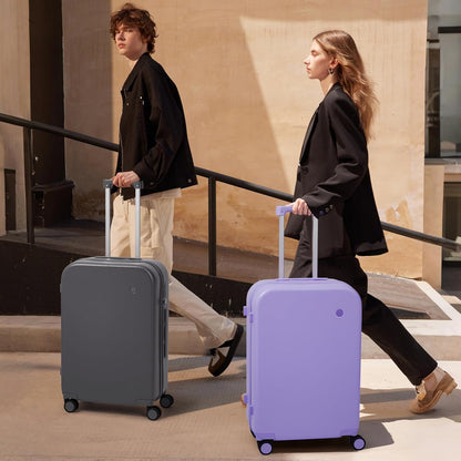 14 Inch Underseat Luggage Carry on Suitcase Free Boarding Personal Item Suitcases with Spinner Wheels Hardshell Lightweight PC for Short Travel, Lark Yellow