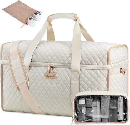 Travel Duffle Bag - Weekender & Overnight Bag with Toiletry & Wet Pocket, Carry-On Size, 3pc Set
