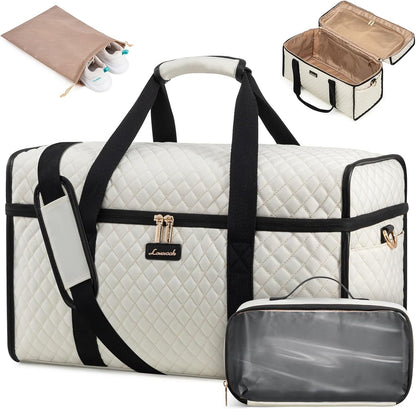 Travel Duffle Bag - Weekender & Overnight Bag with Toiletry & Wet Pocket, Carry-On Size, 3pc Set