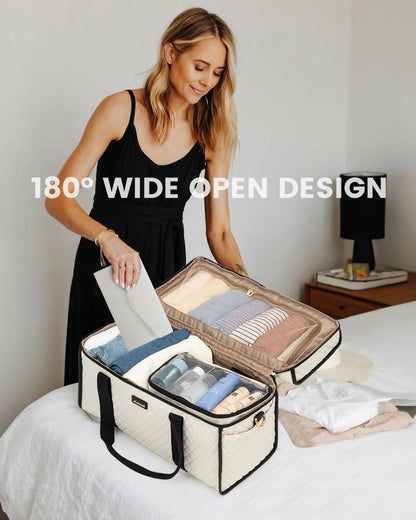 Travel Duffle Bag - Weekender & Overnight Bag with Toiletry & Wet Pocket, Carry-On Size, 3pc Set