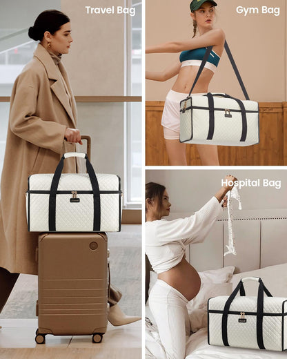 Travel Duffle Bag - Weekender & Overnight Bag with Toiletry & Wet Pocket, Carry-On Size, 3pc Set