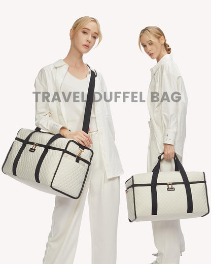 Travel Duffle Bag - Weekender & Overnight Bag with Toiletry & Wet Pocket, Carry-On Size, 3pc Set