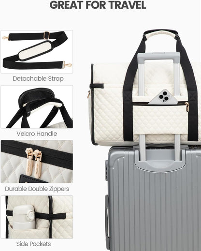 Travel Duffle Bag - Weekender & Overnight Bag with Toiletry & Wet Pocket, Carry-On Size, 3pc Set