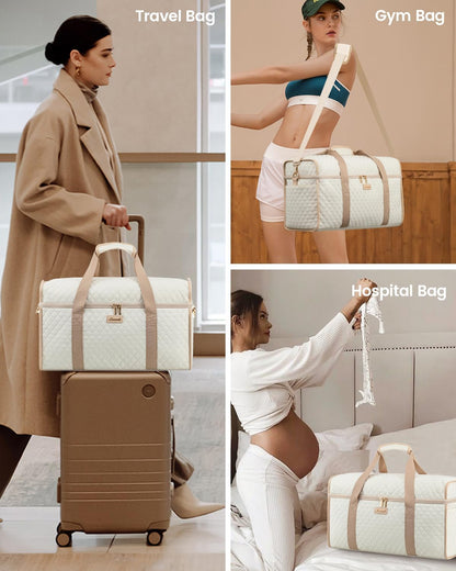 Travel Duffle Bag - Weekender & Overnight Bag with Toiletry & Wet Pocket, Carry-On Size, 3pc Set