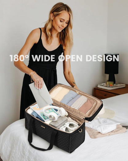 Travel Duffle Bag - Weekender & Overnight Bag with Toiletry & Wet Pocket, Carry-On Size, 3pc Set