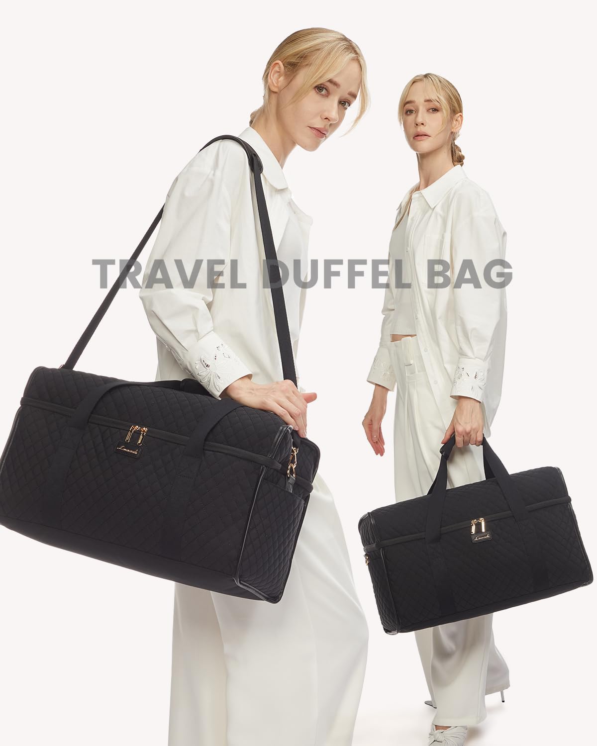 Travel Duffle Bag - Weekender & Overnight Bag with Toiletry & Wet Pocket, Carry-On Size, 3pc Set