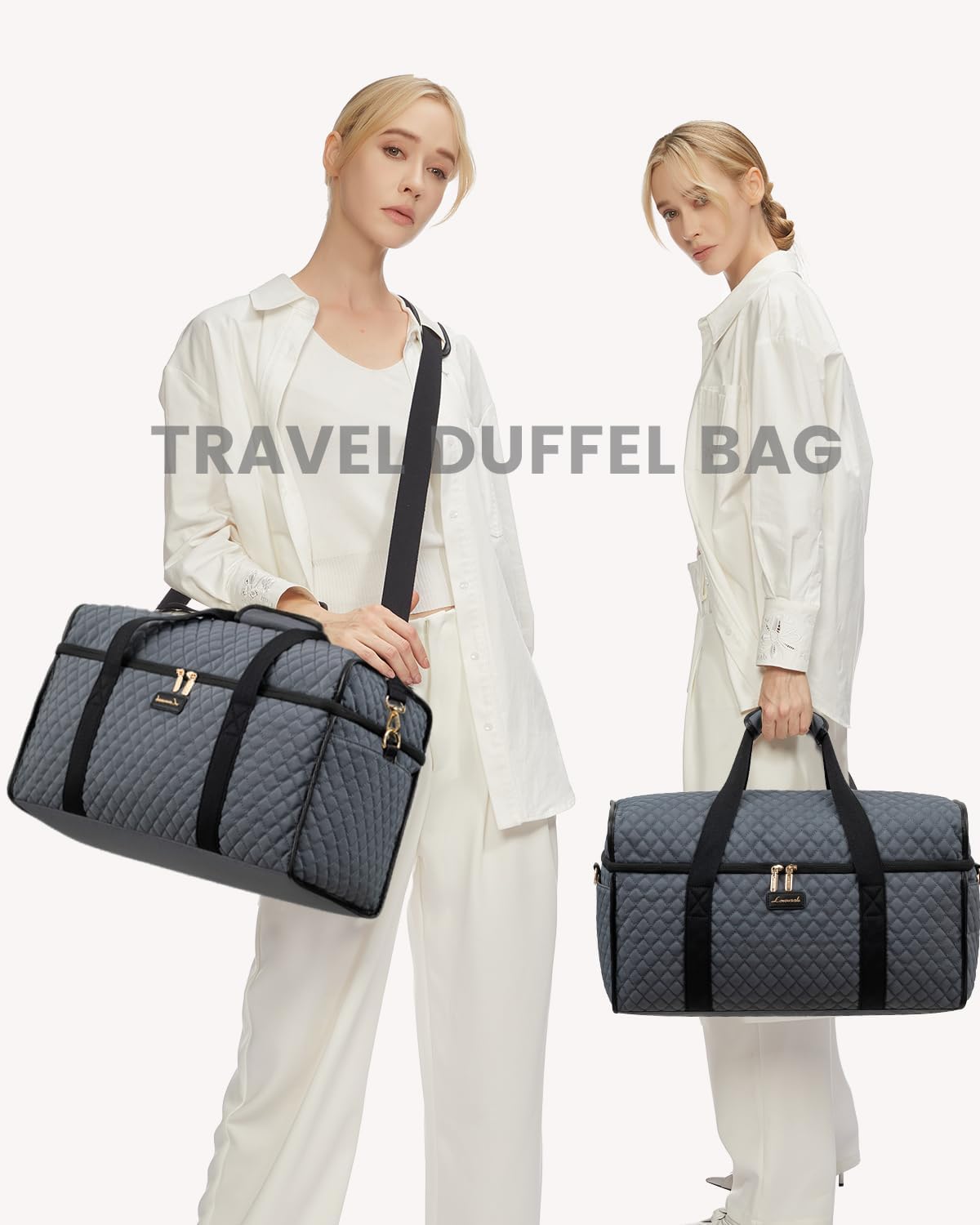 Travel Duffle Bag - Weekender & Overnight Bag with Toiletry & Wet Pocket, Carry-On Size, 3pc Set