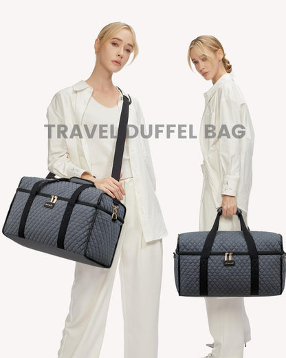 Travel Duffle Bag - Weekender & Overnight Bag with Toiletry & Wet Pocket, Carry-On Size, 3pc Set