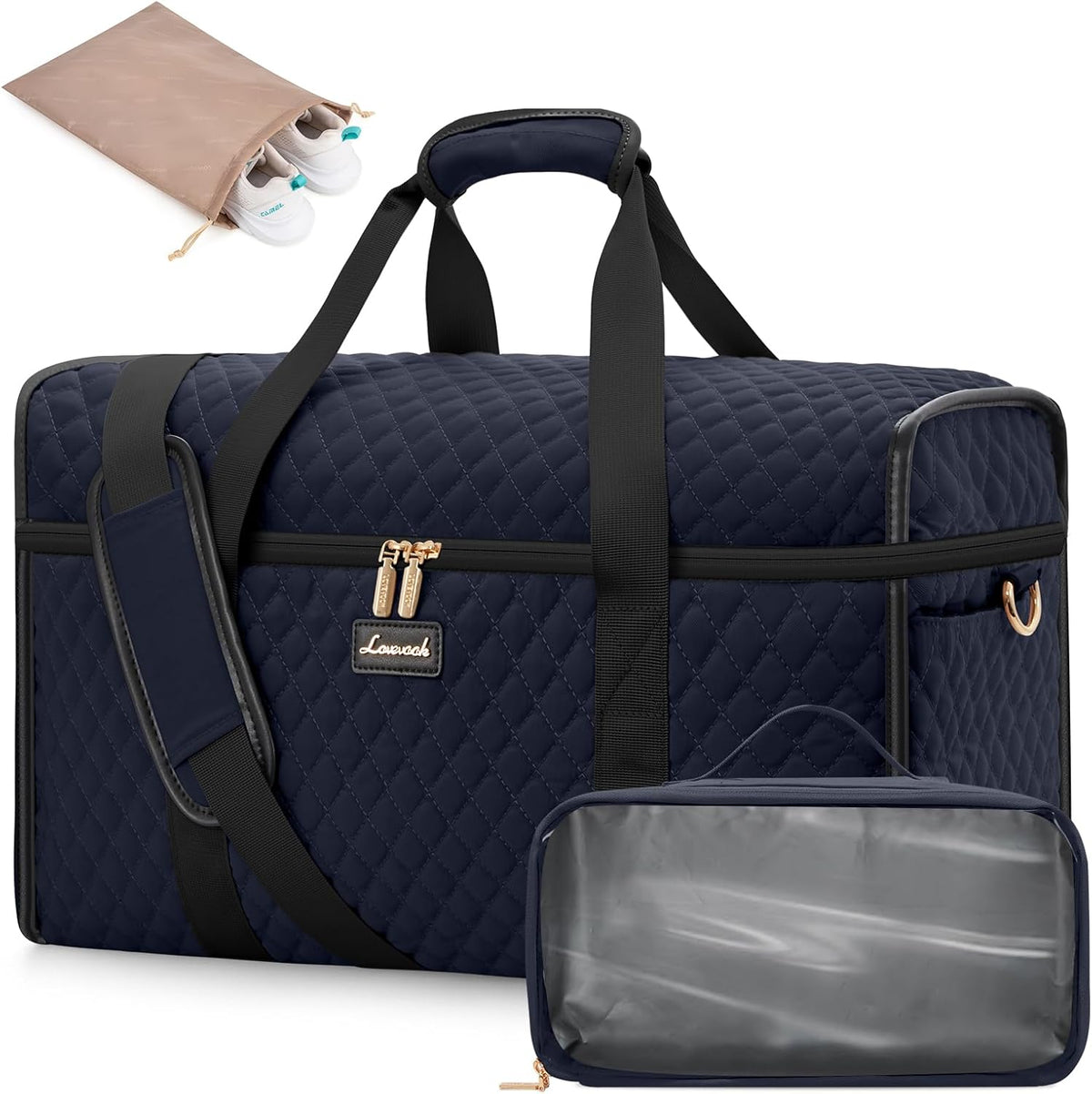 Travel Duffle Bag - Weekender & Overnight Bag with Toiletry & Wet Pocket, Carry-On Size, 3pc Set