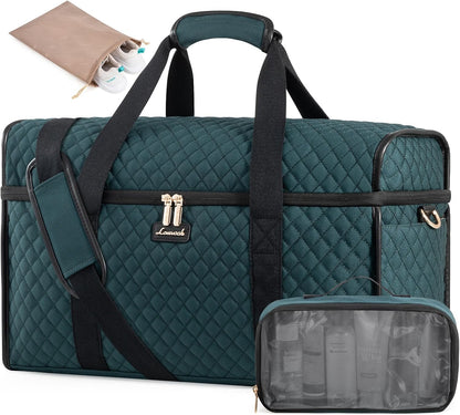 Travel Duffle Bag - Weekender & Overnight Bag with Toiletry & Wet Pocket, Carry-On Size, 3pc Set