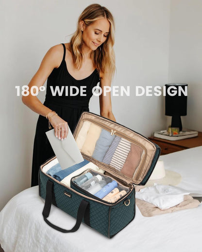 Travel Duffle Bag - Weekender & Overnight Bag with Toiletry & Wet Pocket, Carry-On Size, 3pc Set