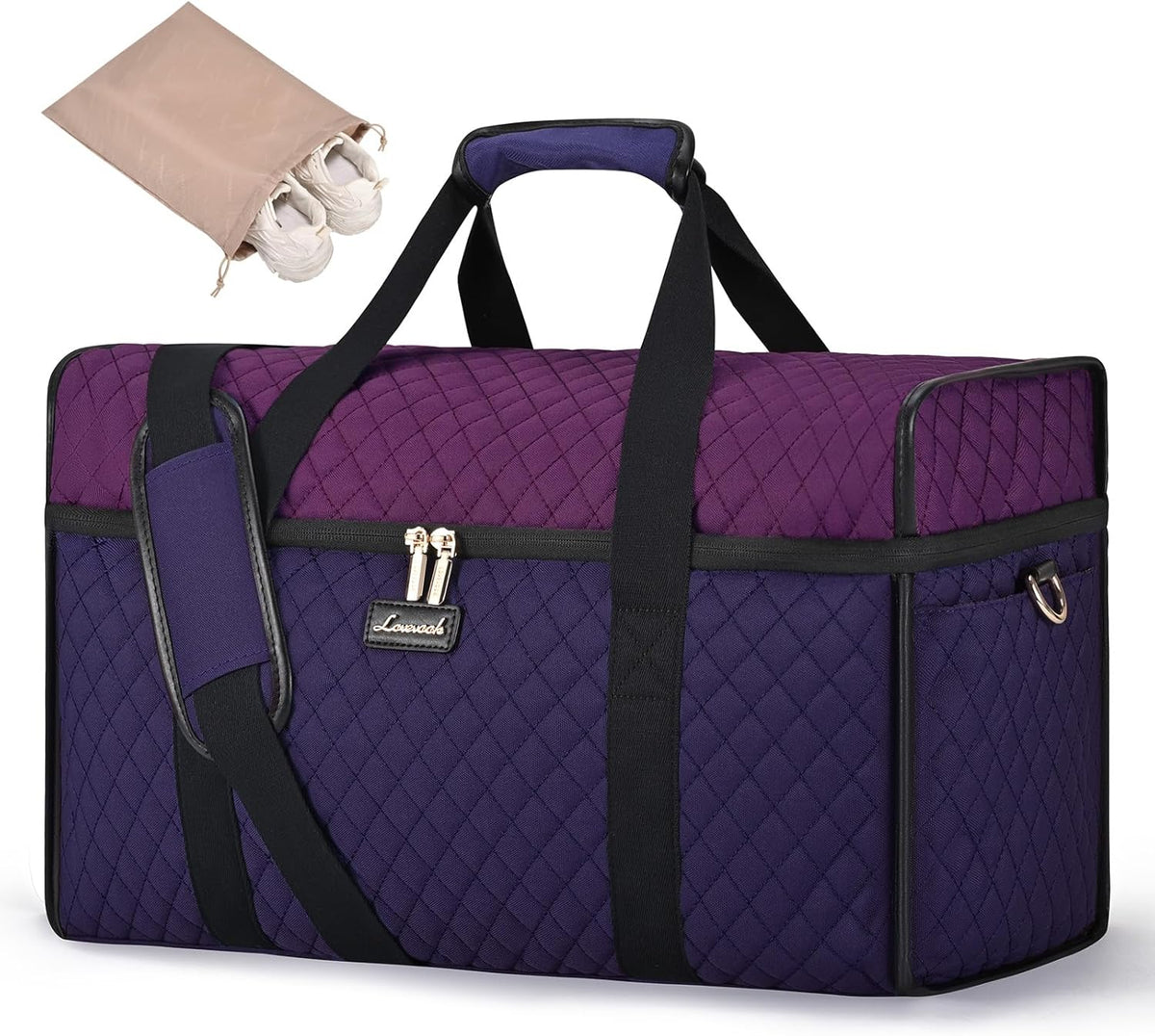 Travel Duffle Bag - Weekender & Overnight Bag with Toiletry & Wet Pocket, Carry-On Size, 3pc Set