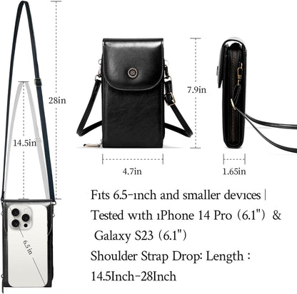 Vegan Leather Small Crossbody Bags for Women – RFID-Blocking Phone Wallet Purse