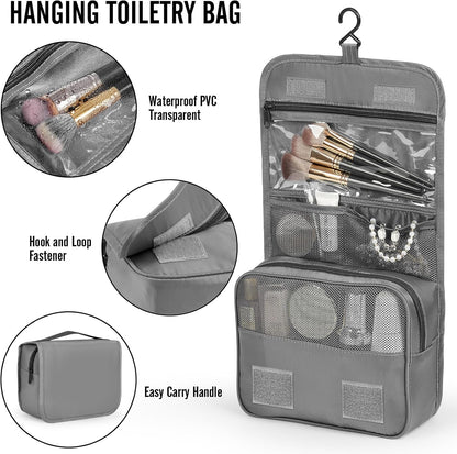 10 Set Packing Cubes for Travel Essentials,Anti-Wrinkle Buckled Suitcase Organizer for Shoe & Toiletry Bag,Carry On Luggage Bag with 99+ Count Mesh Holes for Airplane & College Dorm Accessories