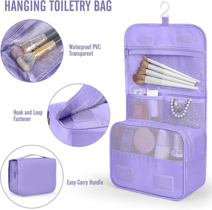 10 Set Packing Cubes for Travel Essentials,Anti-Wrinkle Buckled Suitcase Organizer for Shoe & Toiletry Bag,Carry On Luggage Bag with 99+ Count Mesh Holes for Airplane & College Dorm Accessories