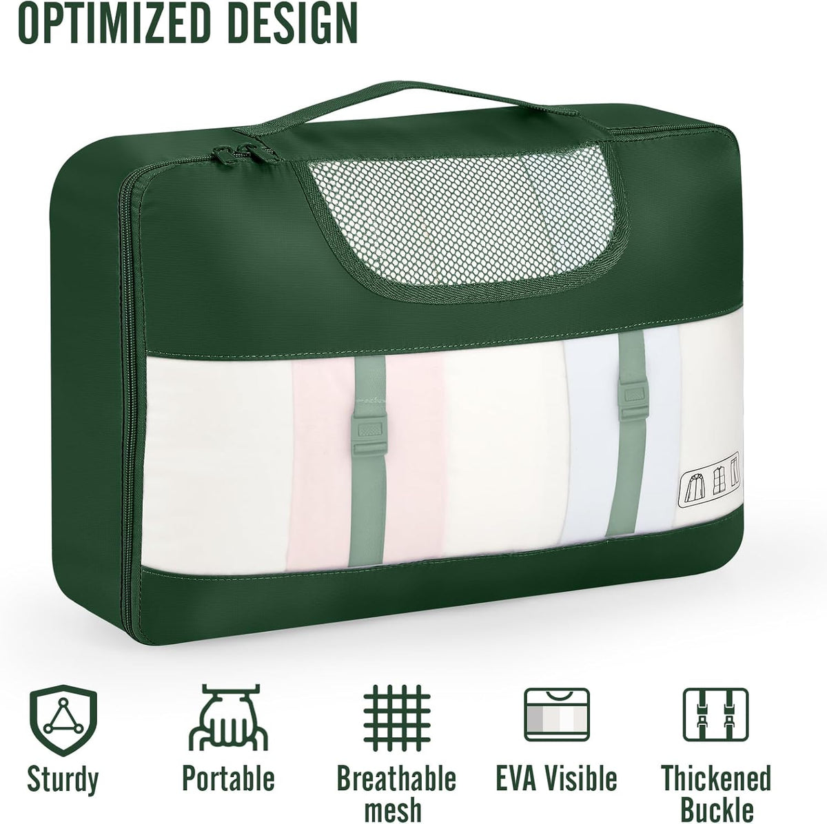 10 Set Packing Cubes for Travel Essentials,Anti-Wrinkle Buckled Suitcase Organizer for Shoe & Toiletry Bag,Carry On Luggage Bag with 99+ Count Mesh Holes for Airplane & College Dorm Accessories