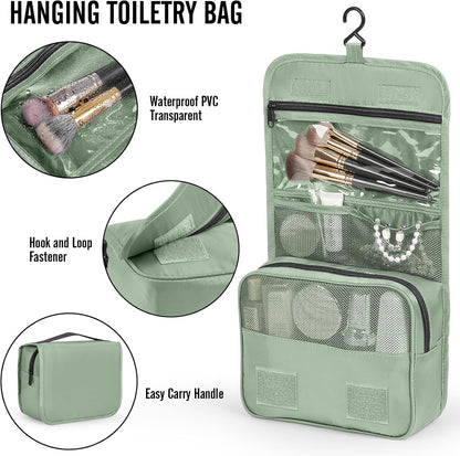 10 Set Packing Cubes for Travel Essentials,Anti-Wrinkle Buckled Suitcase Organizer for Shoe & Toiletry Bag,Carry On Luggage Bag with 99+ Count Mesh Holes for Airplane & College Dorm Accessories