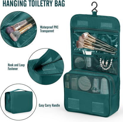 10 Set Packing Cubes for Travel Essentials,Anti-Wrinkle Buckled Suitcase Organizer for Shoe & Toiletry Bag,Carry On Luggage Bag with 99+ Count Mesh Holes for Airplane & College Dorm Accessories