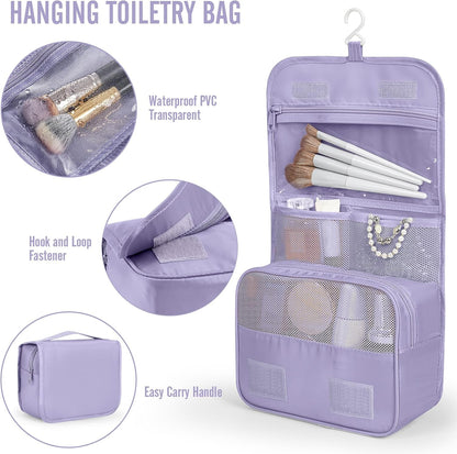 10 Set Packing Cubes for Travel Essentials,Anti-Wrinkle Buckled Suitcase Organizer for Shoe & Toiletry Bag,Carry On Luggage Bag with 99+ Count Mesh Holes for Airplane & College Dorm Accessories