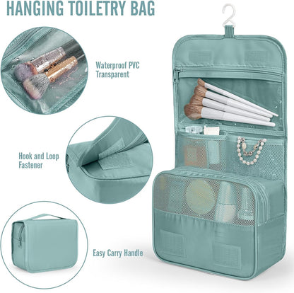 10 Set Packing Cubes for Travel Essentials,Anti-Wrinkle Buckled Suitcase Organizer for Shoe & Toiletry Bag,Carry On Luggage Bag with 99+ Count Mesh Holes for Airplane & College Dorm Accessories