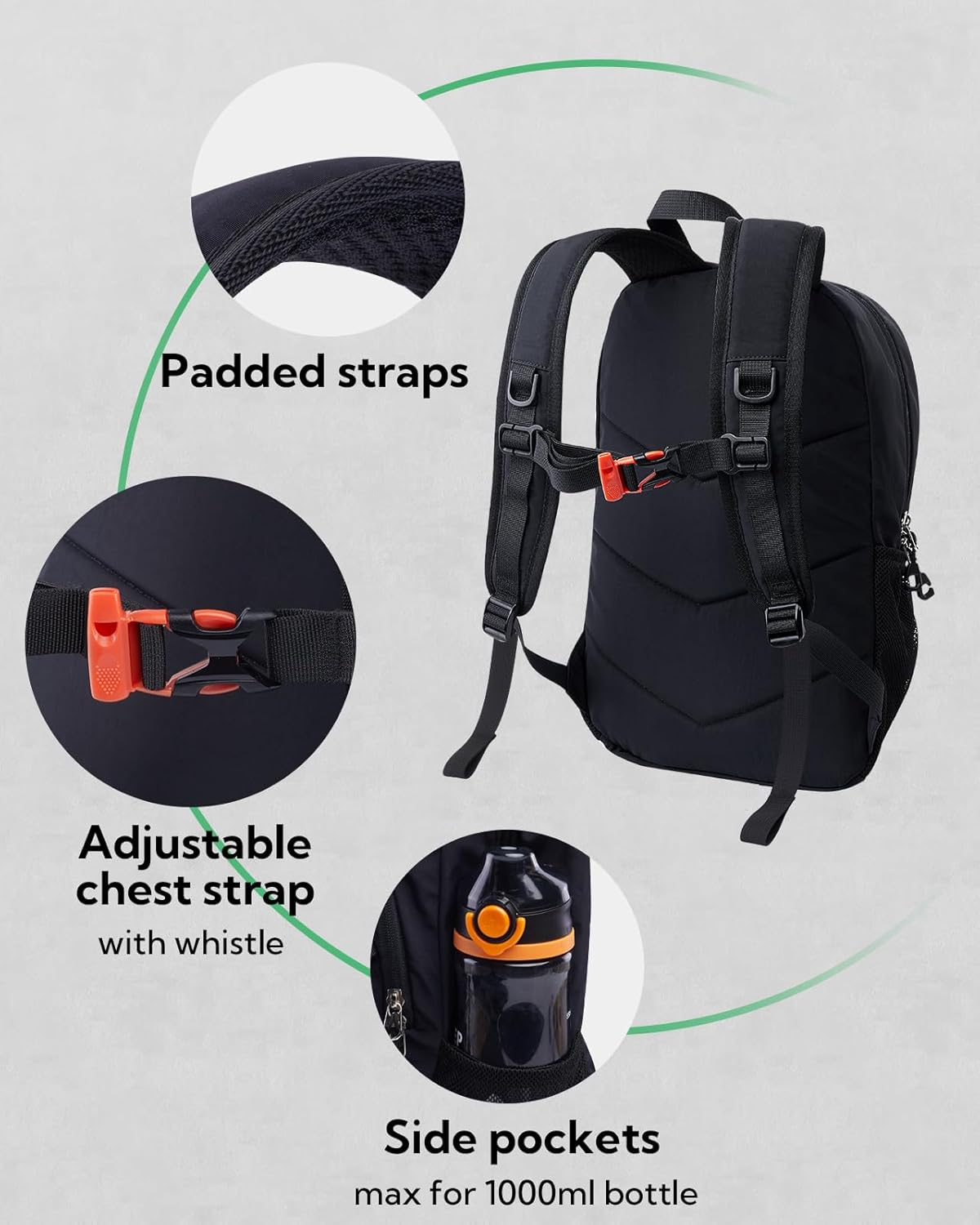 Small Hiking Backpack: 12L Outdoor Daypack For Women Men Teenager | Mini, Lightweight, Breathable padded shoulder straps, Water-resistant, Nylon, Multi-pockets, Suit for hiking travel camping